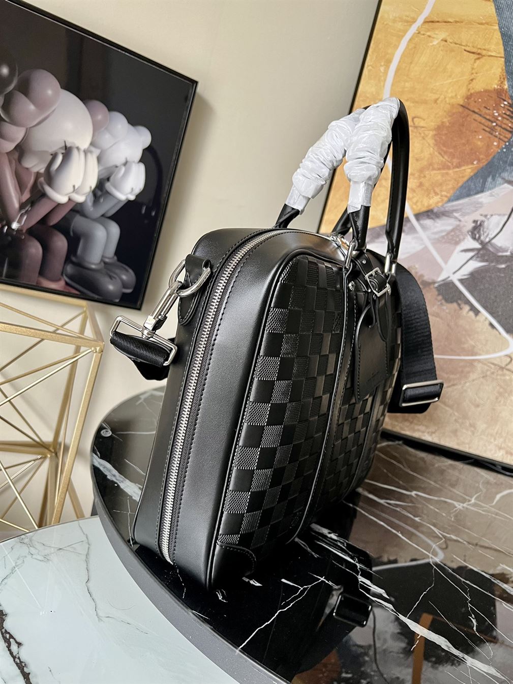 Sirius Briefcase Damier Infini Onyx cowhide leather – LB020