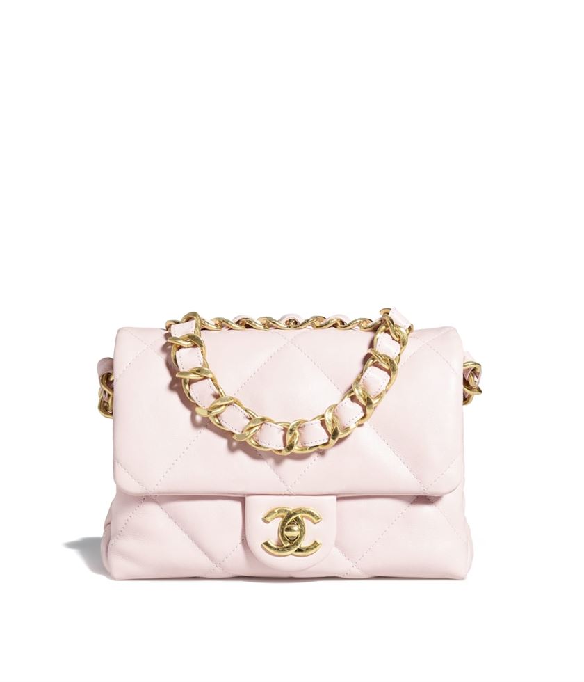 Small Flap Bag Lambskin & Gold-Tone Metal Light Pink – CB012