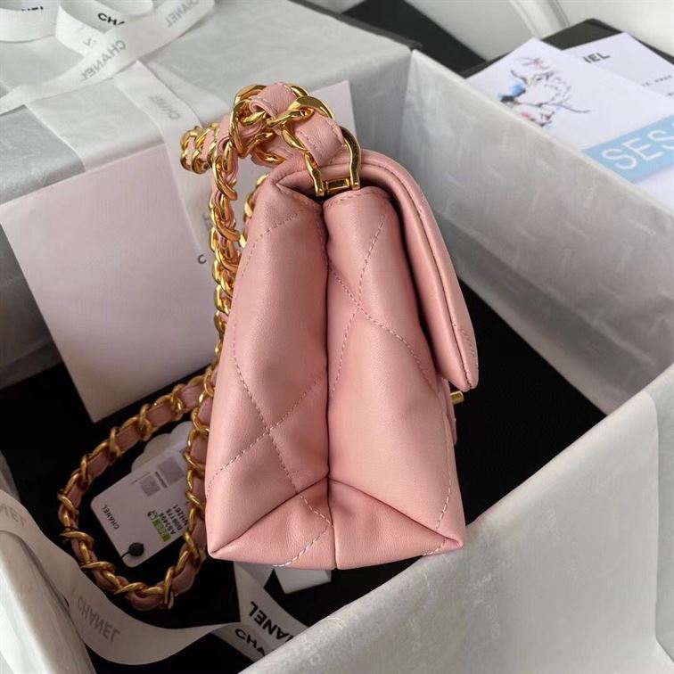 Small Flap Bag Lambskin & Gold-Tone Metal Light Pink – CB012
