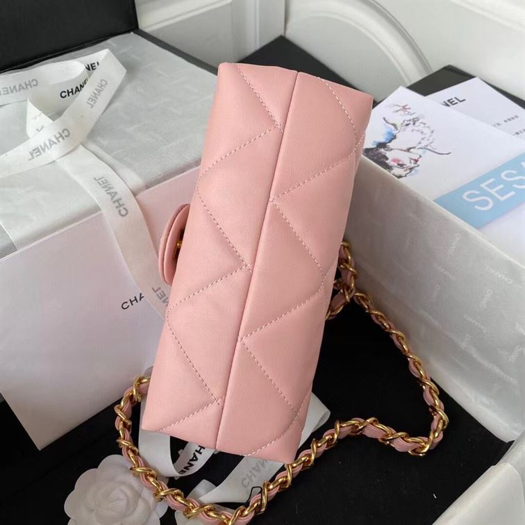 Small Flap Bag Lambskin & Gold-Tone Metal Light Pink – CB012