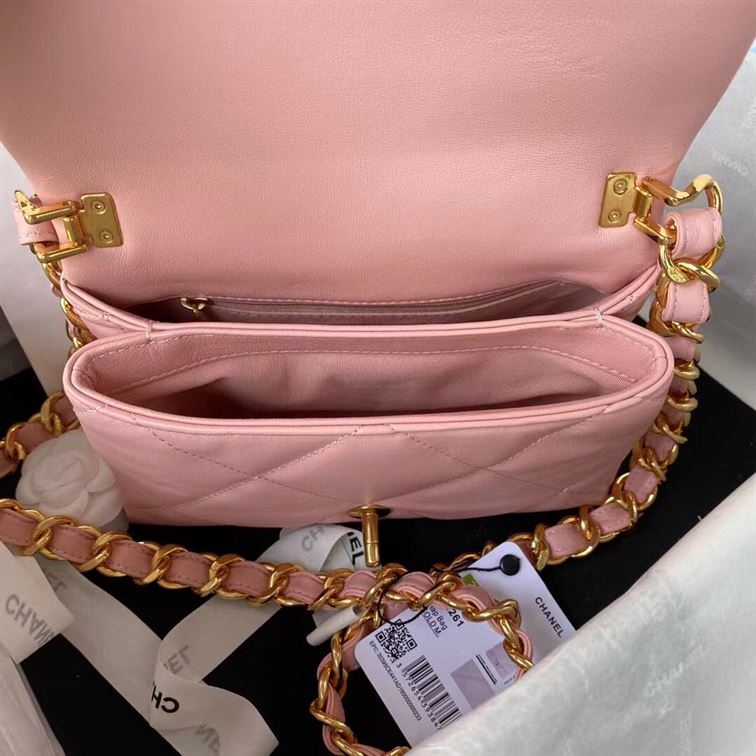 Small Flap Bag Lambskin & Gold-Tone Metal Light Pink – CB012
