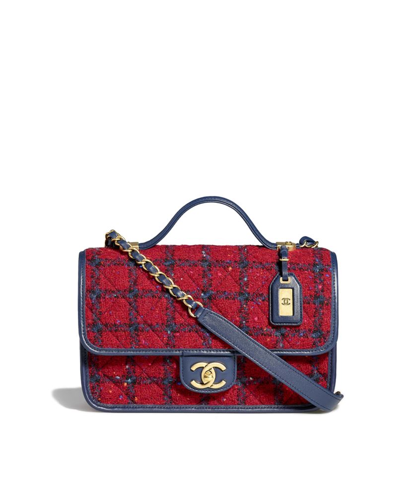 Small Flap Bag with Top Handle Red, Navy Blue & Multicolor – CB011