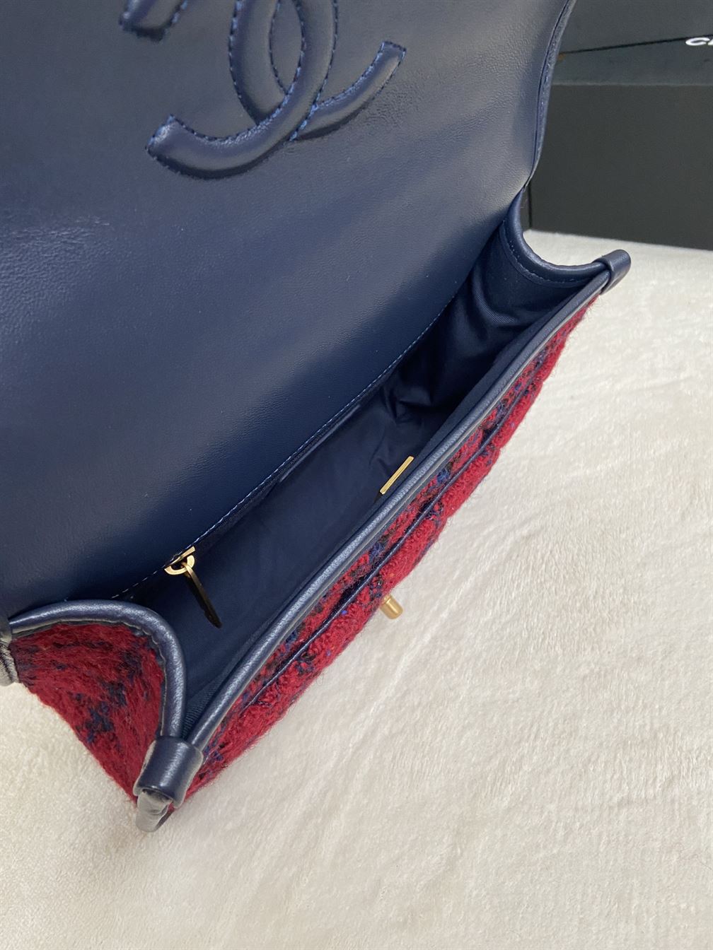 Small Flap Bag with Top Handle Red, Navy Blue & Multicolor – CB011