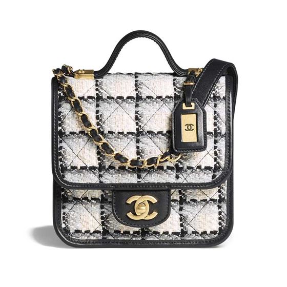 Small Flap Bag with top Handle Ecru, Grey, Beige & Black – CB018