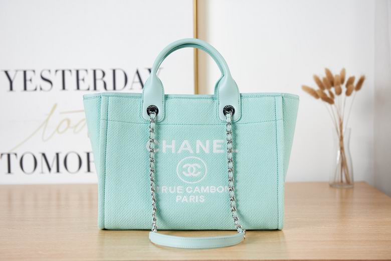 Small Shopping Bag Mixed Fibers Light Blue – CB005