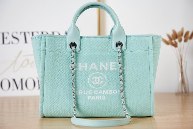 Small Shopping Bag Mixed Fibers Light Blue – CB005