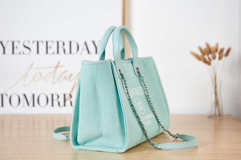 Small Shopping Bag Mixed Fibers Light Blue – CB005