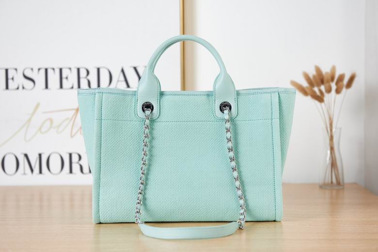 Small Shopping Bag Mixed Fibers Light Blue – CB005