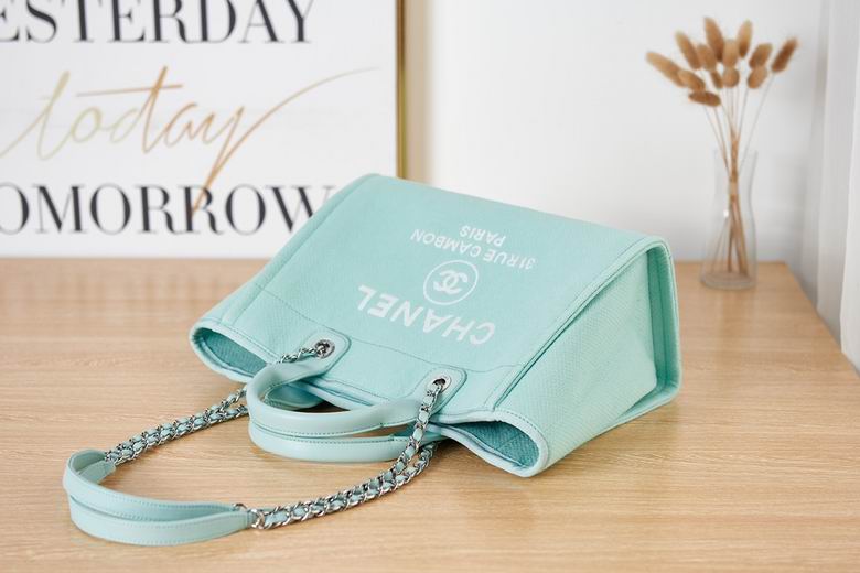 Small Shopping Bag Mixed Fibers Light Blue – CB005