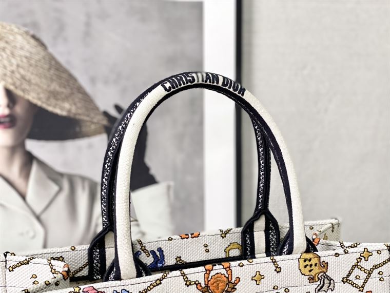 Dior Book Tote latte multicolor Dior Pixel Zodiac – DB005