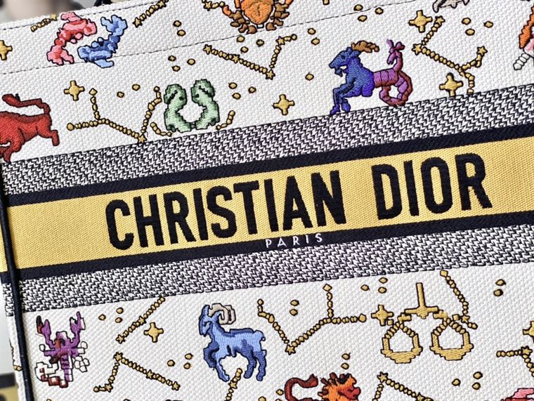 Dior Book Tote latte multicolor Dior Pixel Zodiac – DB005