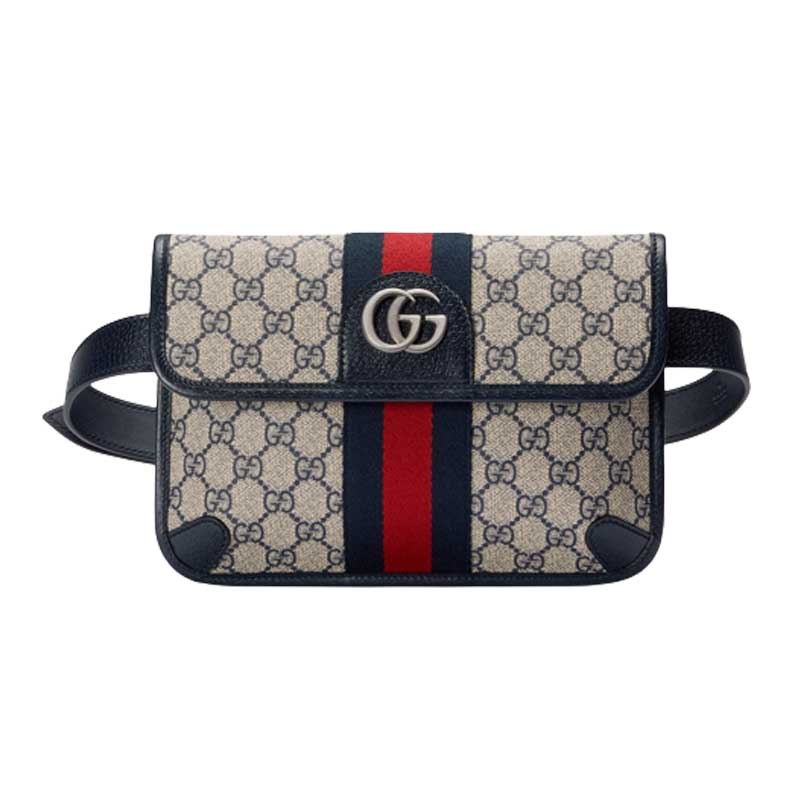 Ophidia belt bag Beige and blue GG Supreme canvas – GB034