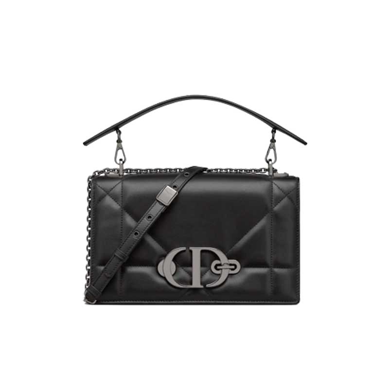 30 Montaigne Chain Bag with Handle Black Maxicannage Lambskin – DB037