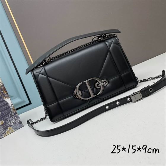 30 Montaigne Chain Bag with Handle Black Maxicannage Lambskin – DB037