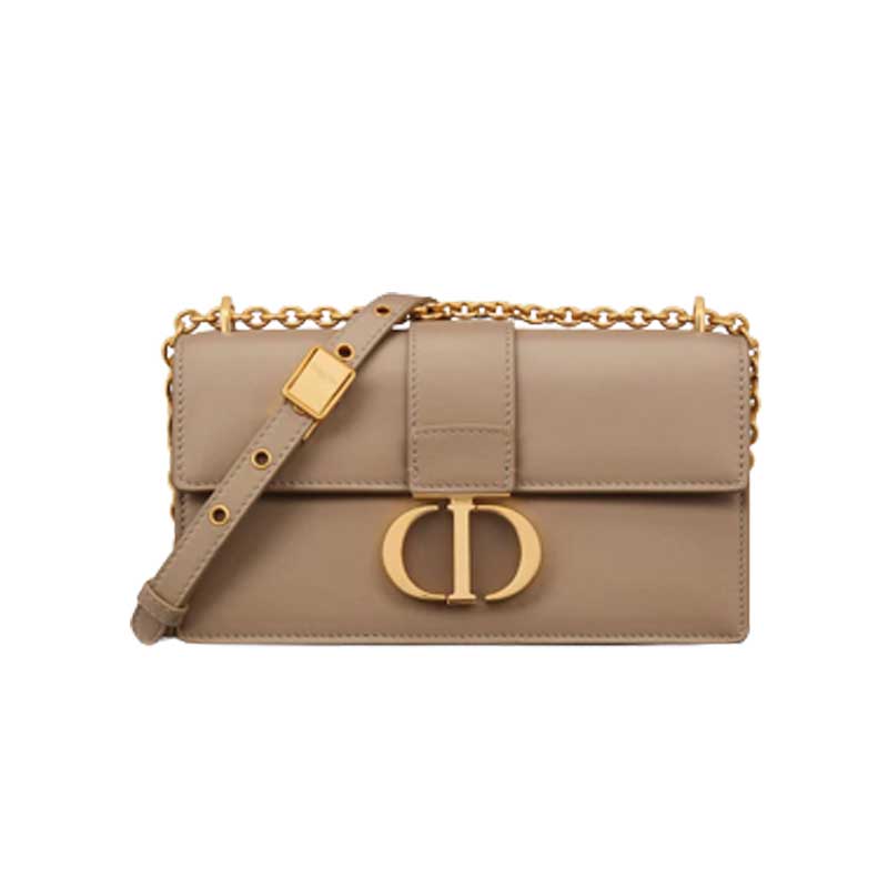 30 Montaigne East-West bag with chain Hazelnut Calfskin – DB038