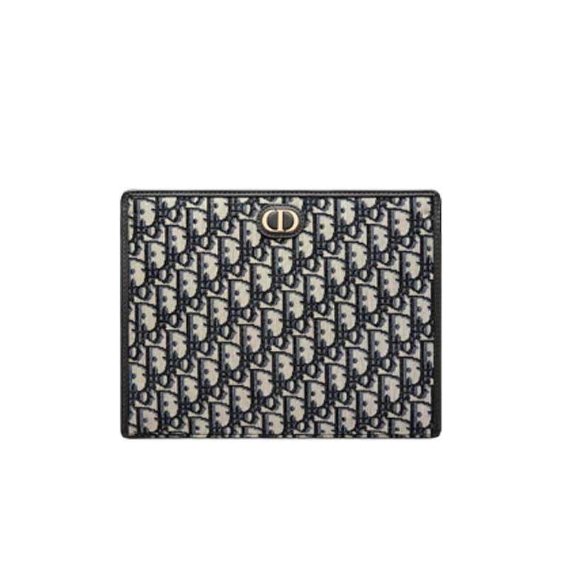 30 Montaigne pouch Blue Dior Oblique Jacquard – DB044