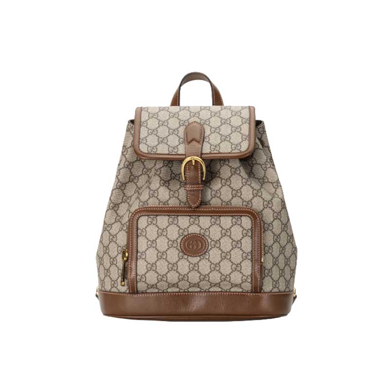 Backpack with Interlocking G Beige and ebony – GB069