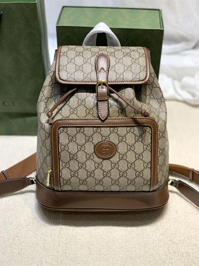 Backpack with Interlocking G Beige and ebony – GB069