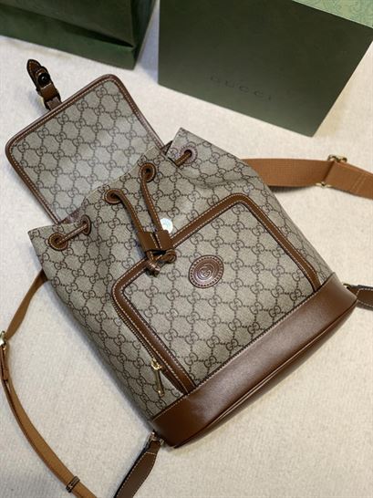 Backpack with Interlocking G Beige and ebony – GB069