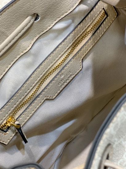 Backpack with Interlocking G Beige and white – GB070