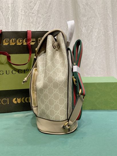 Backpack with Interlocking G Beige and white – GB070