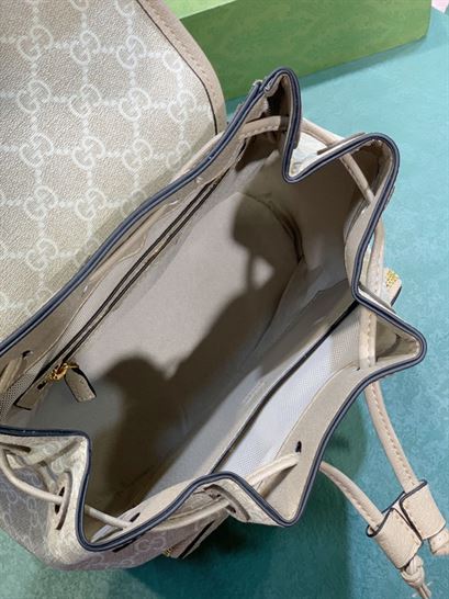 Backpack with Interlocking G Beige and white – GB070