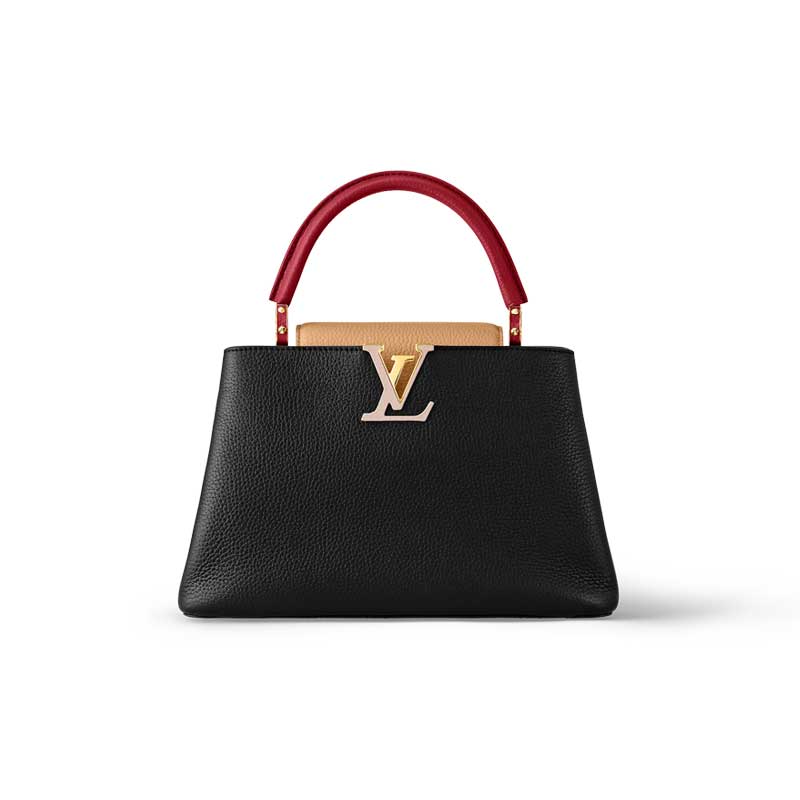 Capucines MM handbag Black Arizona Beige Ruby Red – LB036