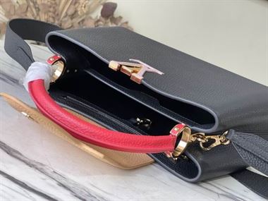 Capucines MM handbag Black Arizona Beige Ruby Red – LB036