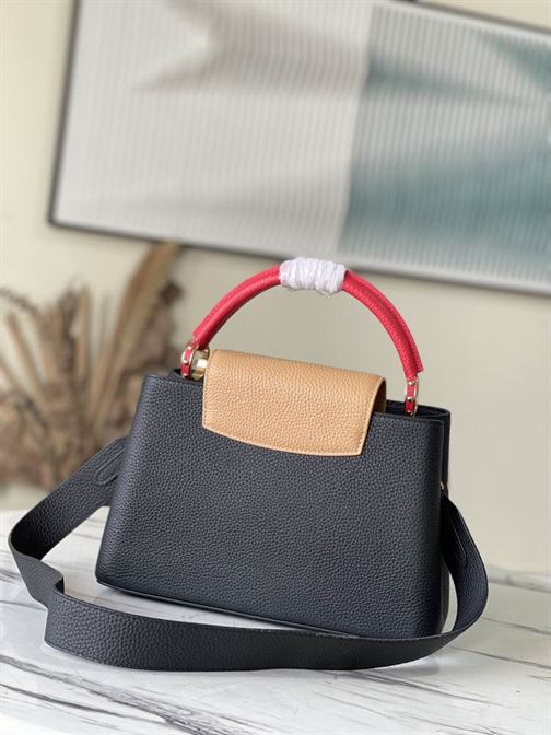 Capucines MM handbag Black Arizona Beige Ruby Red – LB036