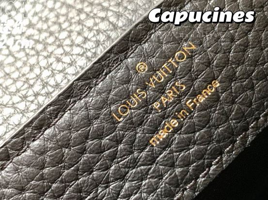 Capucines Mini handbag Black Taurillon leather Monogram Flowers – LB037