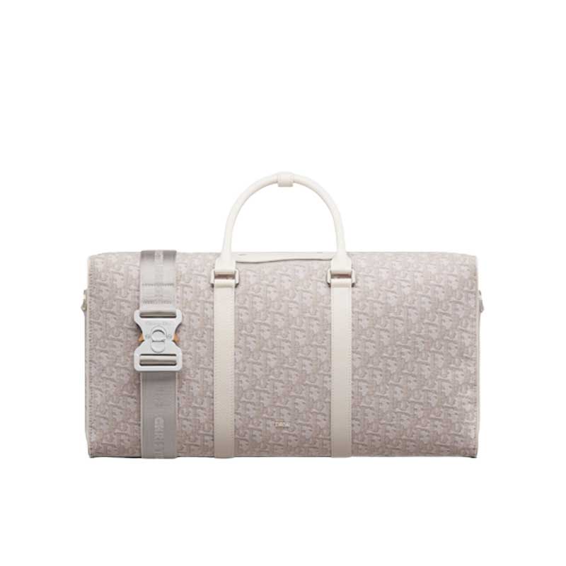 Dior Lingot 50 Duffle bag Cream Dior Oblique Jacquard – DB047