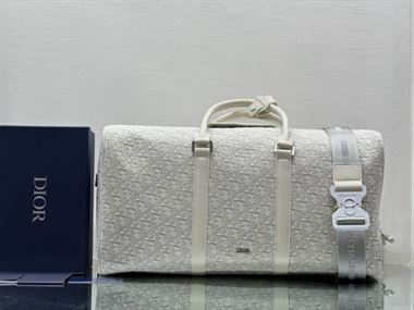 Dior Lingot 50 Duffle bag Cream Dior Oblique Jacquard – DB047