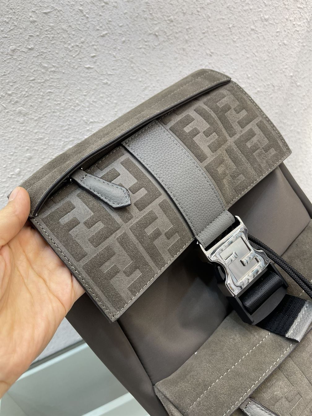 Fendiness backpack Dark grey suede – FB038