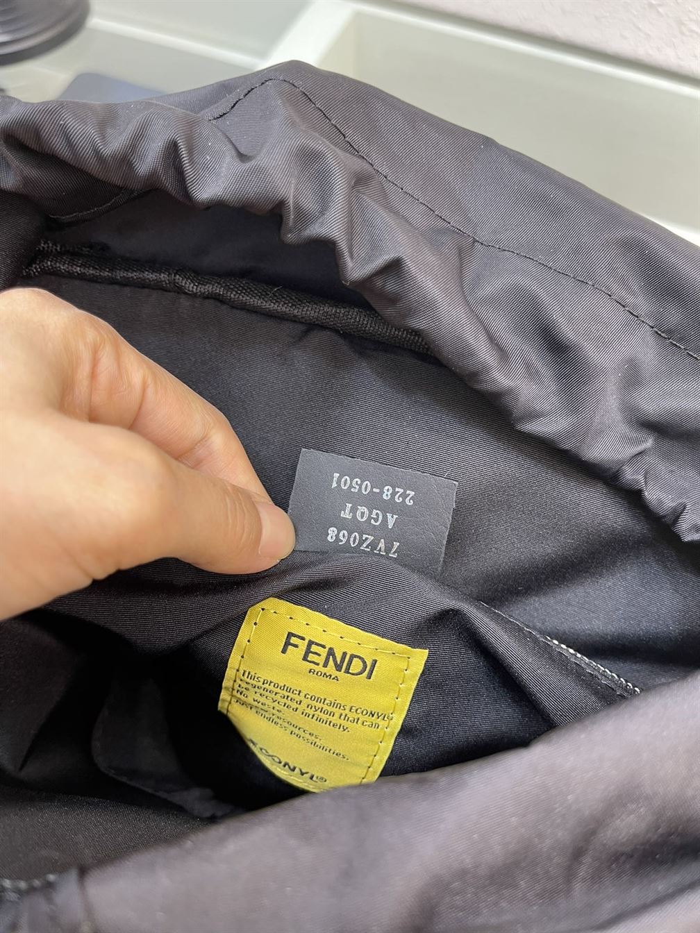 Fendiness backpack Dark grey suede – FB038