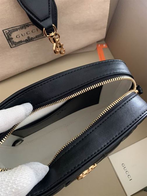 GG Matelassé small bag Black leather – GB078