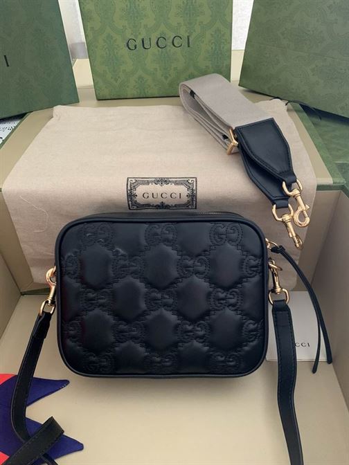 GG Matelassé small bag Black leather – GB078