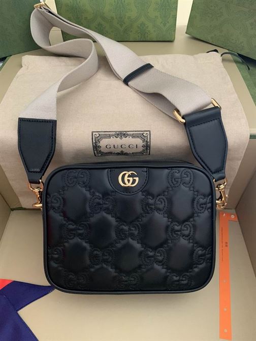 GG Matelassé small bag Black leather – GB078