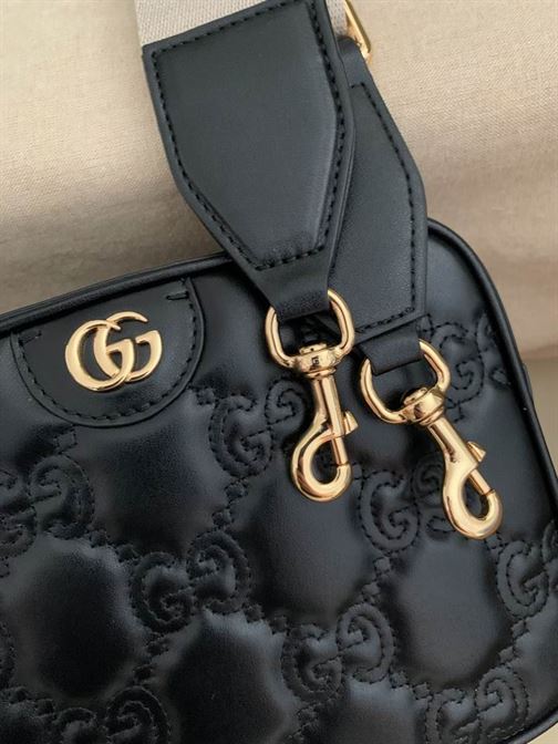 GG Matelassé small bag Black leather – GB078