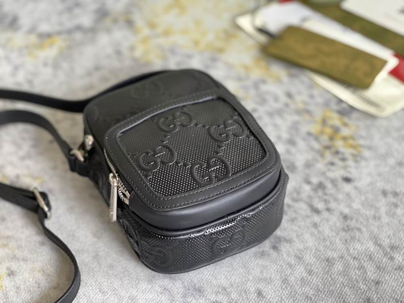 GG embossed mini bag black leather - GB066