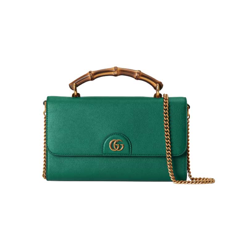 Gucci Diana small shoulder bag Emerald green leather – GB067