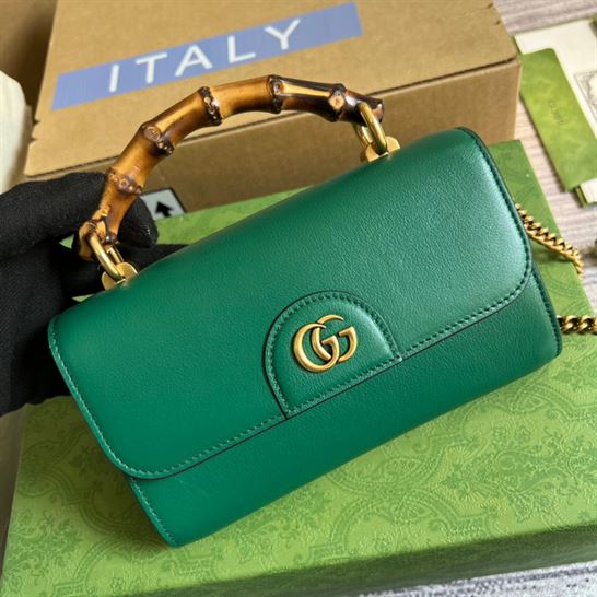 Gucci Diana small shoulder bag Emerald green leather – GB067