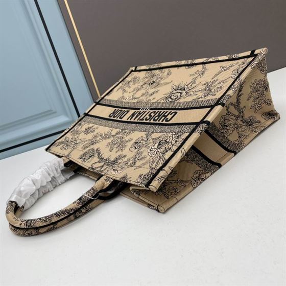 Large Dior Book Tote Powder Pink Jardin Botanique Embroidery – DB040