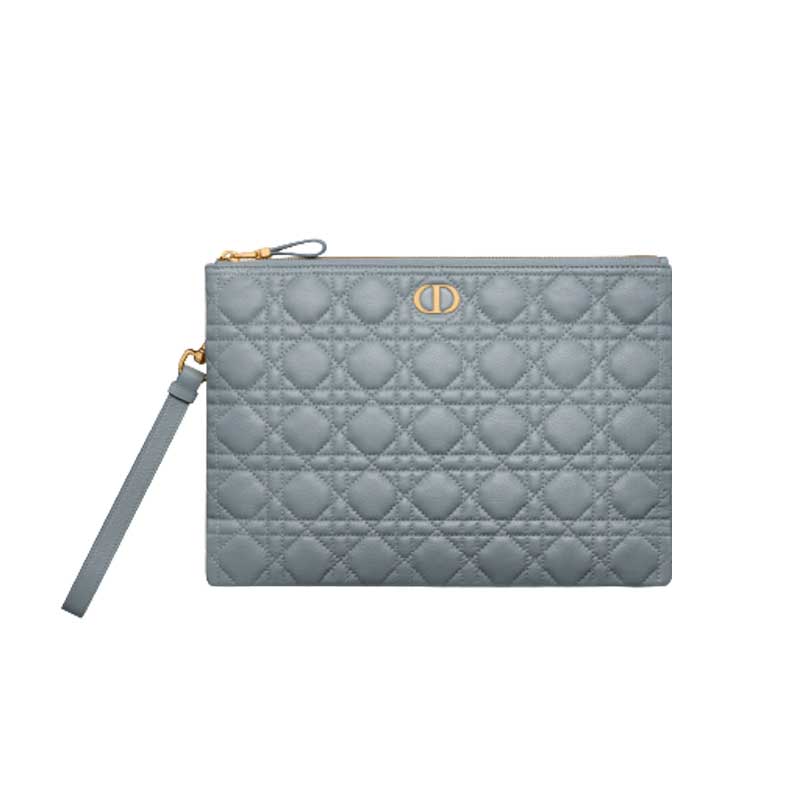 Large Dior Caro Daily pouch Cloud Blue – DB042