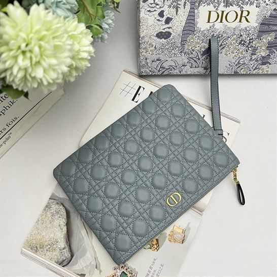 Large Dior Caro Daily pouch Cloud Blue – DB042