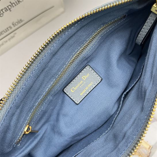 Large Dior Caro Daily pouch Cloud Blue – DB042