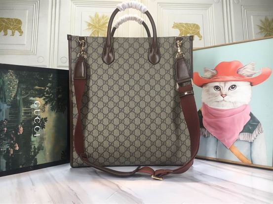 Medium tote with Interlocking G Beige and ebony - GB074