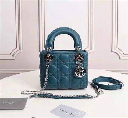 Micro Lady Dior bag Cloud Blue Cannage Lambskin – DB030