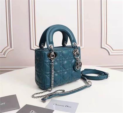 Micro Lady Dior bag Cloud Blue Cannage Lambskin – DB030