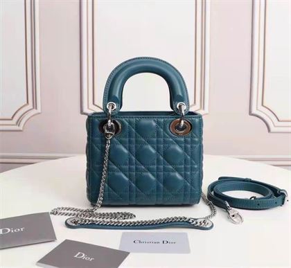 Micro Lady Dior bag Cloud Blue Cannage Lambskin – DB030