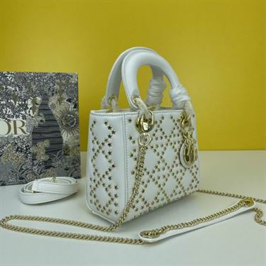 Mini Lady Dior Bag Latte Lucky Star Cannage Lambskin – DB035